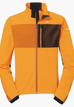 MEN SCHÖFFEL Bike<Bike softshell jacket in a material mix orange