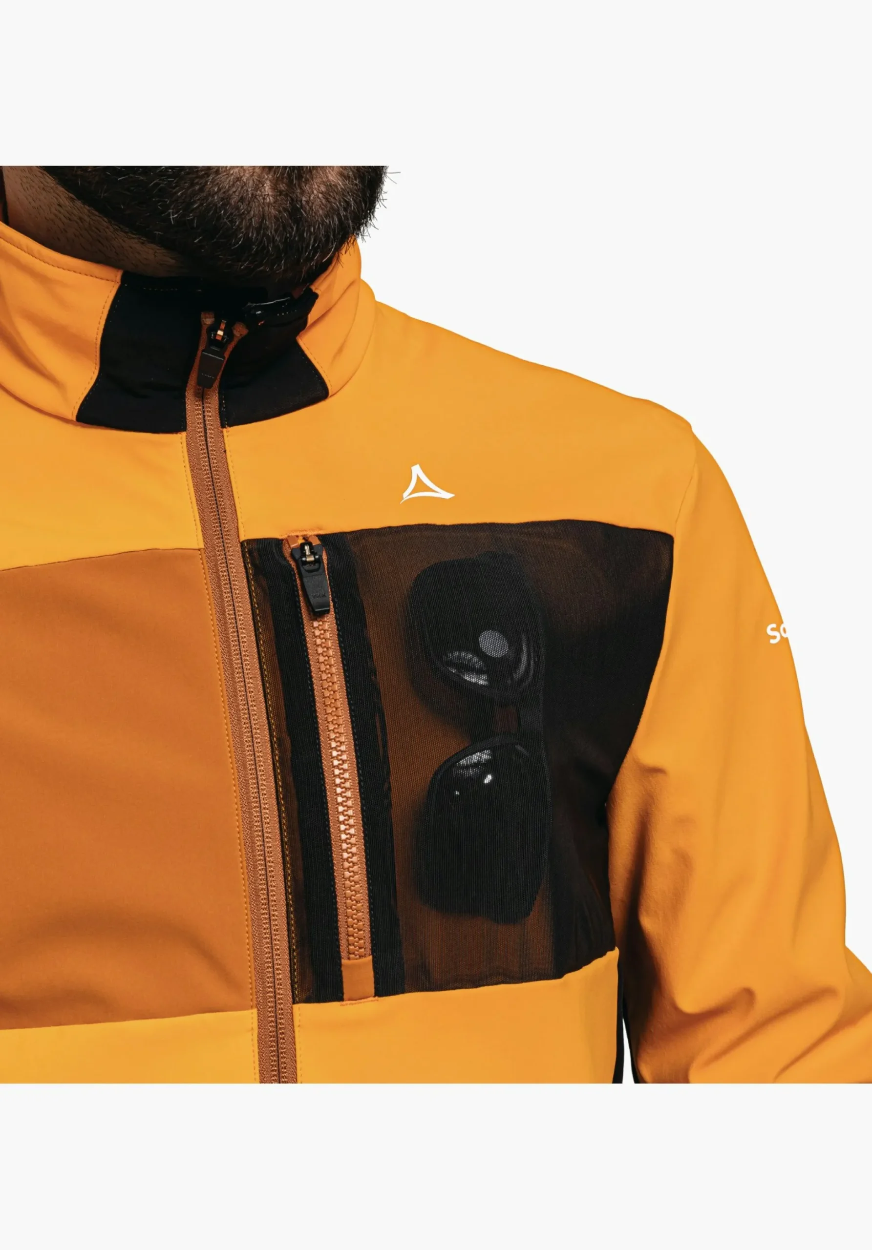 MEN SCHÖFFEL Bike<Bike softshell jacket in a material mix orange