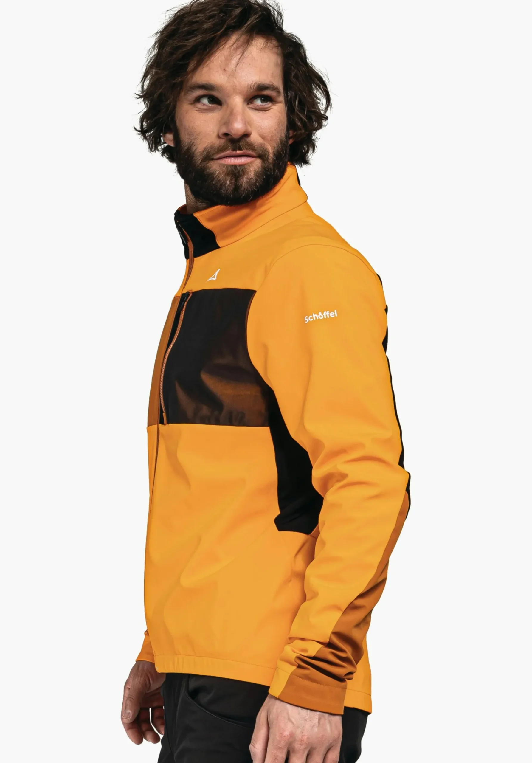 MEN SCHÖFFEL Bike<Bike softshell jacket in a material mix orange
