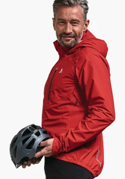 MEN SCHÖFFEL Bike<Breathable rain jacket for cycle trips rot