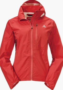WOMEN SCHÖFFEL Bike<Breathable rain jacket for cycle trips red