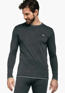 MEN SCHÖFFEL Skiing|Trek & Hike<Climate-regulating merino longsleeve blue