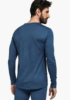 MEN SCHÖFFEL Skiing|Trek & Hike<Climate-regulating merino longsleeve blue