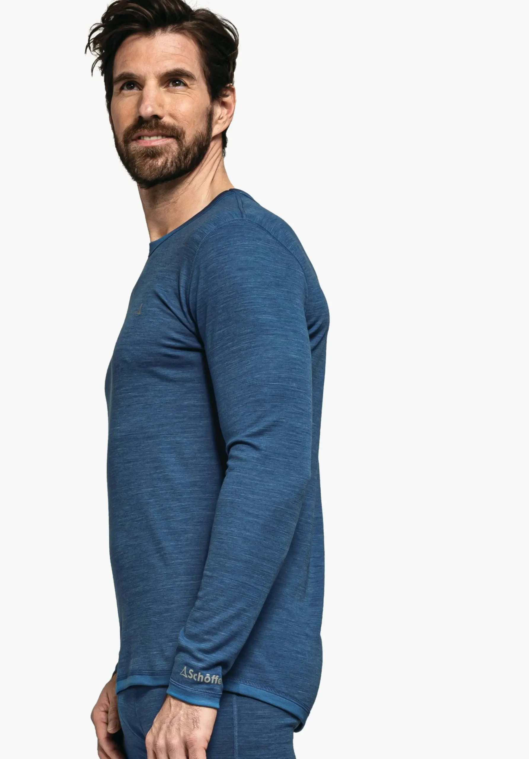 MEN SCHÖFFEL Skiing|Trek & Hike<Climate-regulating merino longsleeve blue
