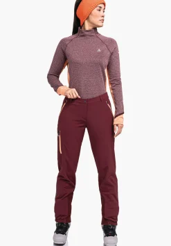 WOMEN SCHÖFFEL Ski Tour|Mountaineering|Pants Long<GORE-TEX® softshell ski touring pants red