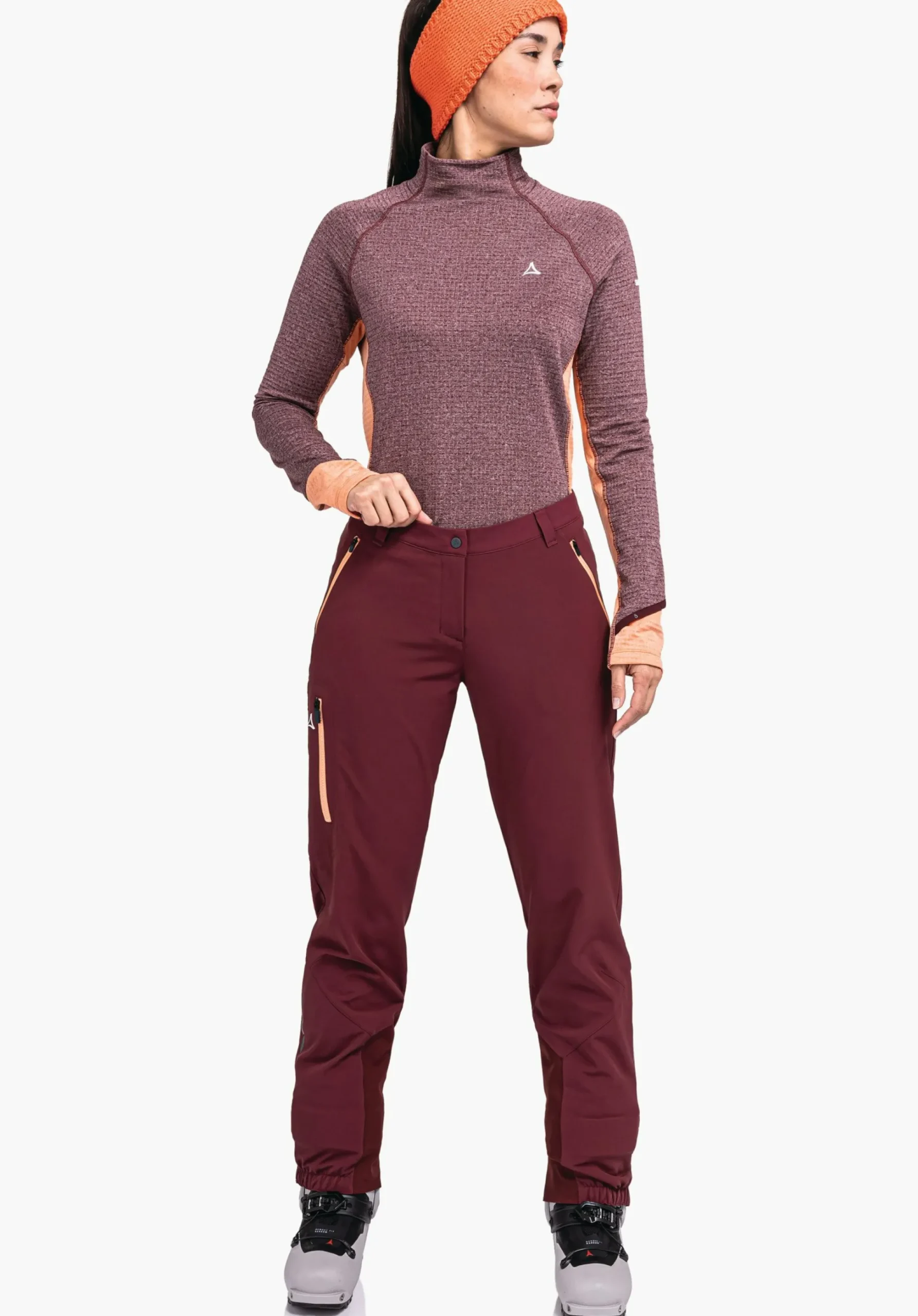 WOMEN SCHÖFFEL Ski Tour|Mountaineering|Pants Long<GORE-TEX® softshell ski touring pants red