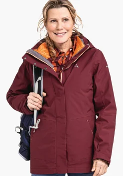 WOMEN SCHÖFFEL Trek & Hike|Double Jackets<3in1 hiking jacket with thermal inner red