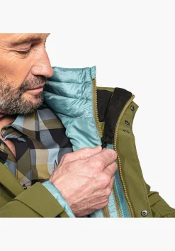 MEN SCHÖFFEL Trek & Hike|Double Jackets<3in1 hiking jacket with thermal inner red
