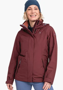 WOMEN SCHÖFFEL Trek & Hike|Double Jackets<3in1 hiking jacket with zip-out fleece red