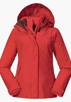 WOMEN SCHÖFFEL Trek & Hike|Double Jackets<3in1 hiking jacket with zip-out fleece red