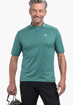 MEN SCHÖFFEL Bike<Lightweight bike shirt with half zip orange