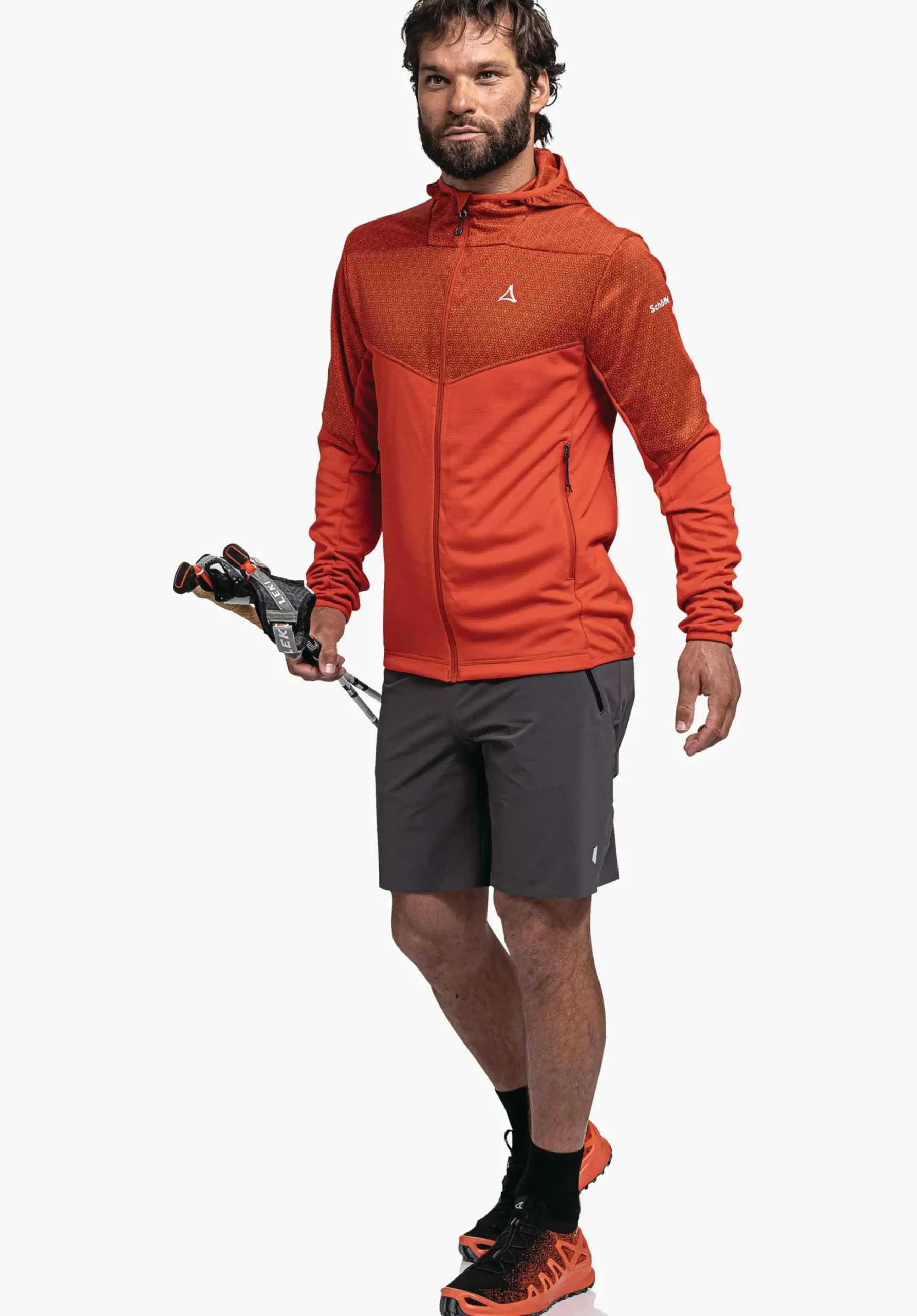 MEN SCHÖFFEL <Quick drying hoody for the mountains orange