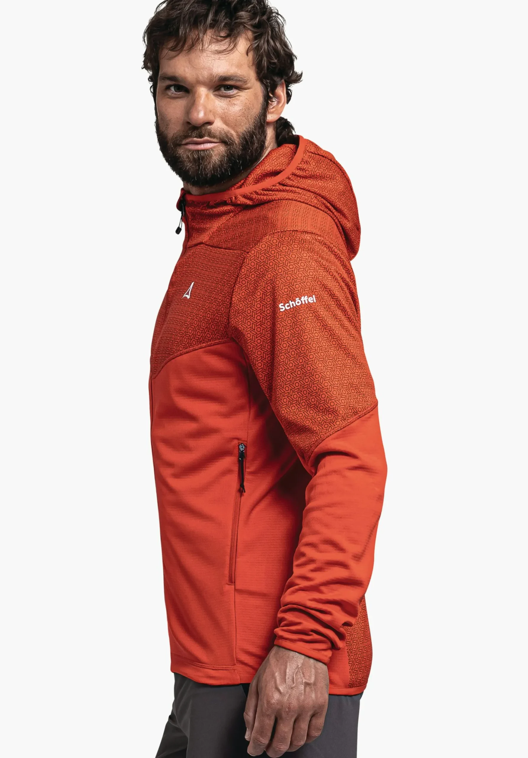MEN SCHÖFFEL <Quick drying hoody for the mountains orange