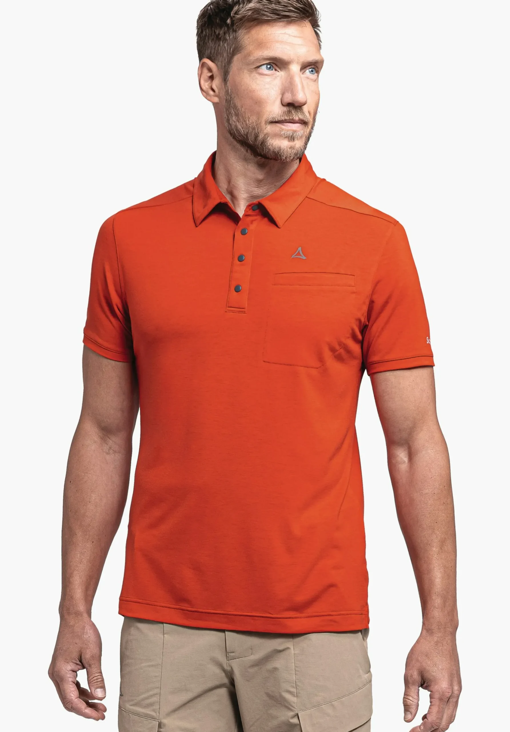 MEN SCHÖFFEL <Quick drying polo shirt orange