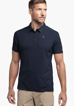 MEN SCHÖFFEL <Quick drying polo shirt orange