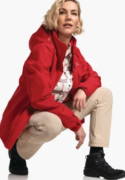 WOMEN SCHÖFFEL Trek & Hike|Outdoor Jackets<Robust, wind- and waterproof rain jacket red