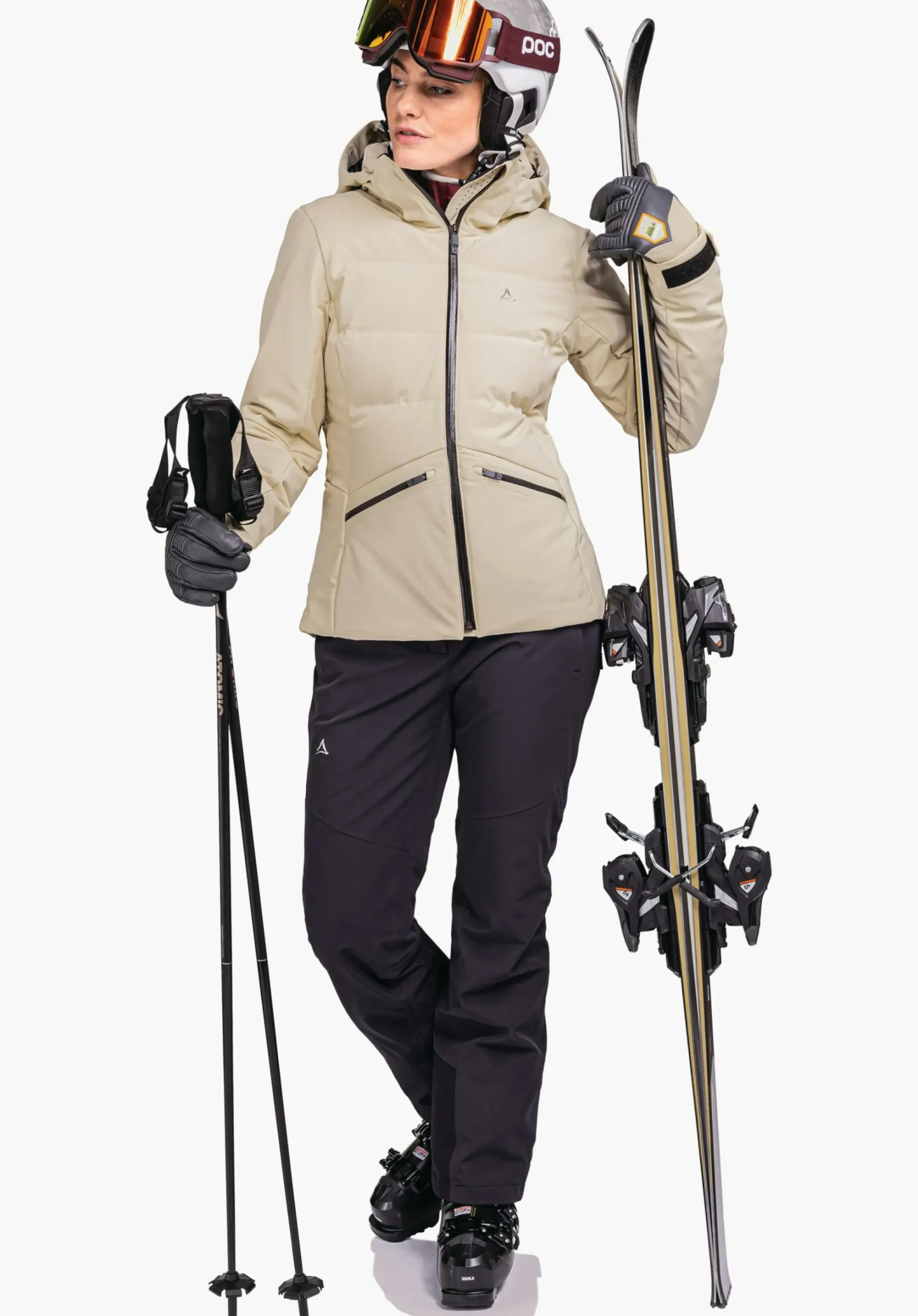 WOMEN SCHÖFFEL Skiing<Ski down jacket with recycled padding beige