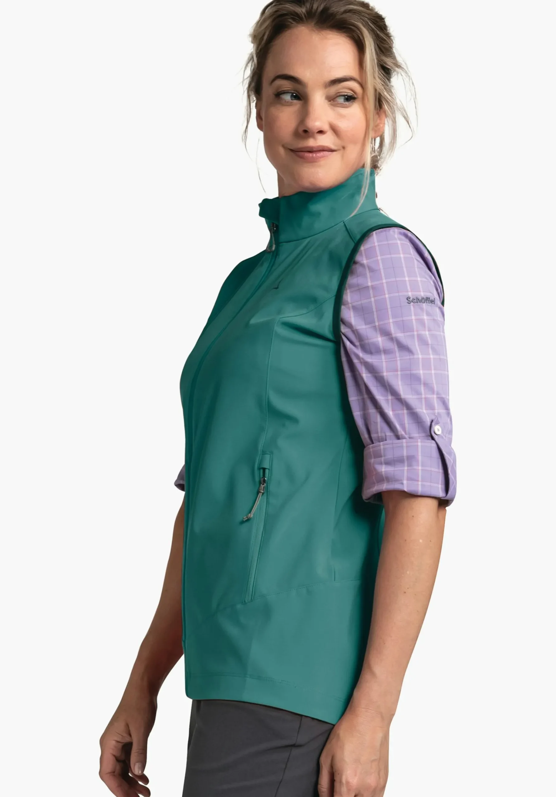 WOMEN SCHÖFFEL <Softshell vest in purist design orange