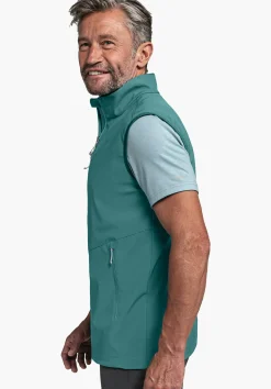 MEN SCHÖFFEL <Softshell vest in purist design grün