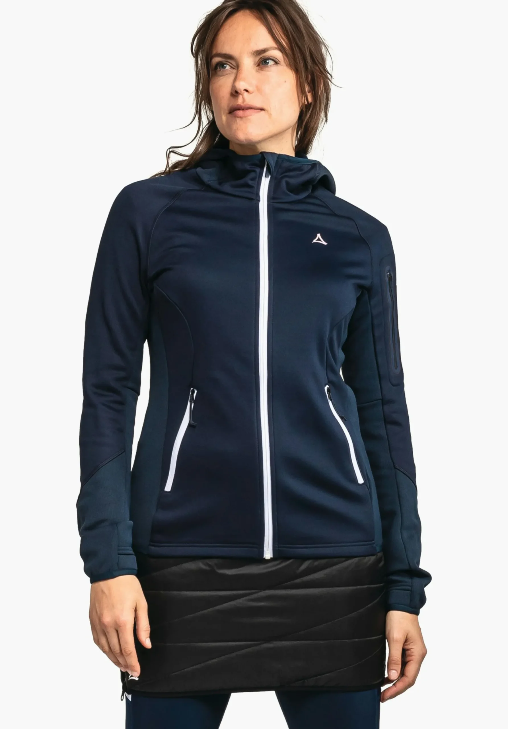 WOMEN SCHÖFFEL <Sporty fleece hoody in material mix red