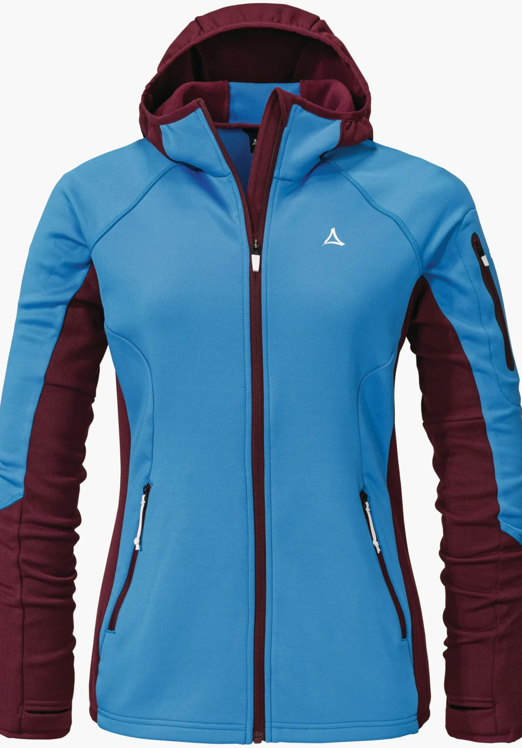 WOMEN SCHÖFFEL Trek & Hike<Sporty fleece hoody in material mix red