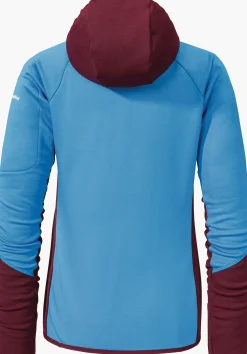 WOMEN SCHÖFFEL Trek & Hike<Sporty fleece hoody in material mix red