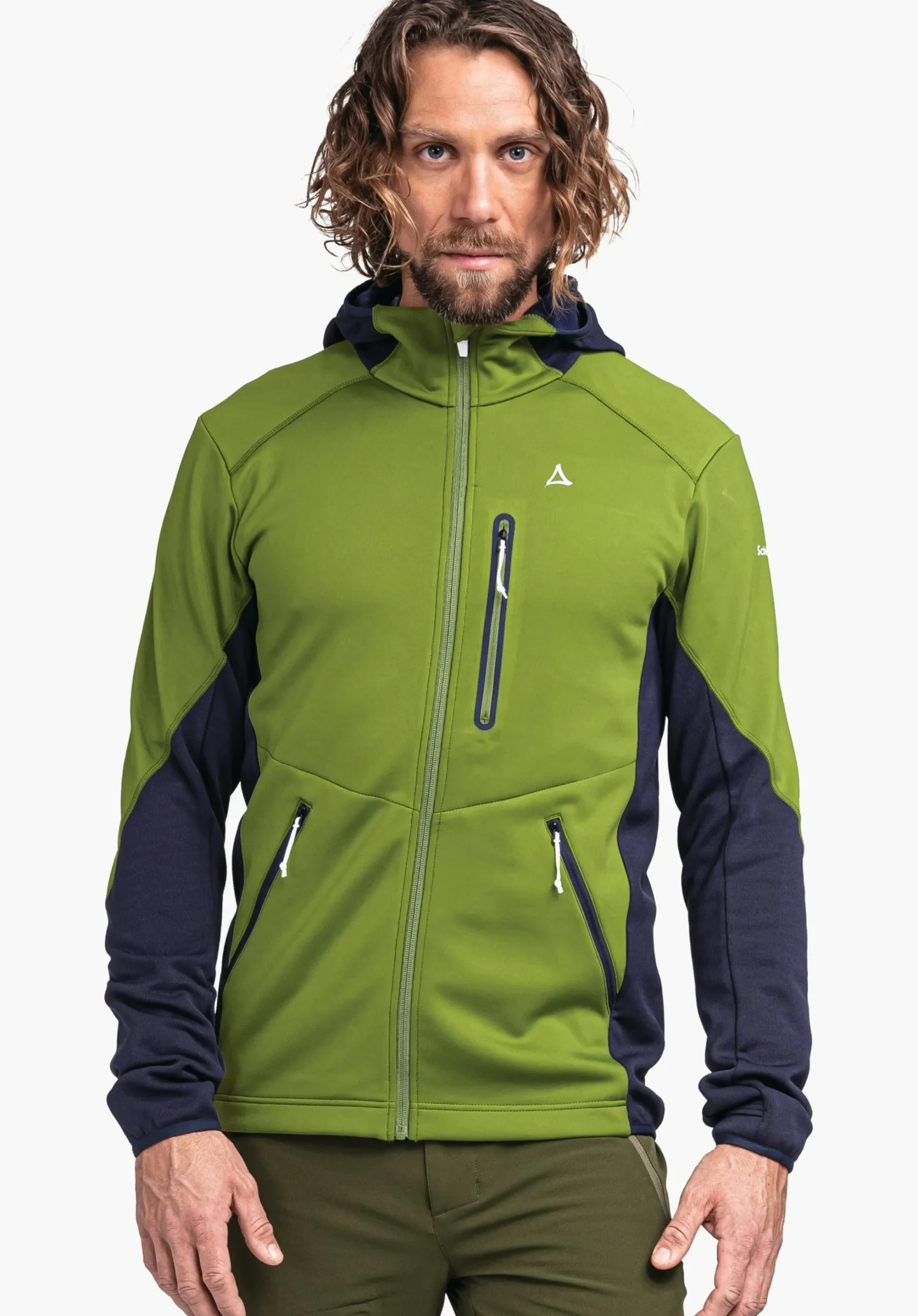 MEN SCHÖFFEL Trek & Hike<Sporty fleece hoody in material mix orange
