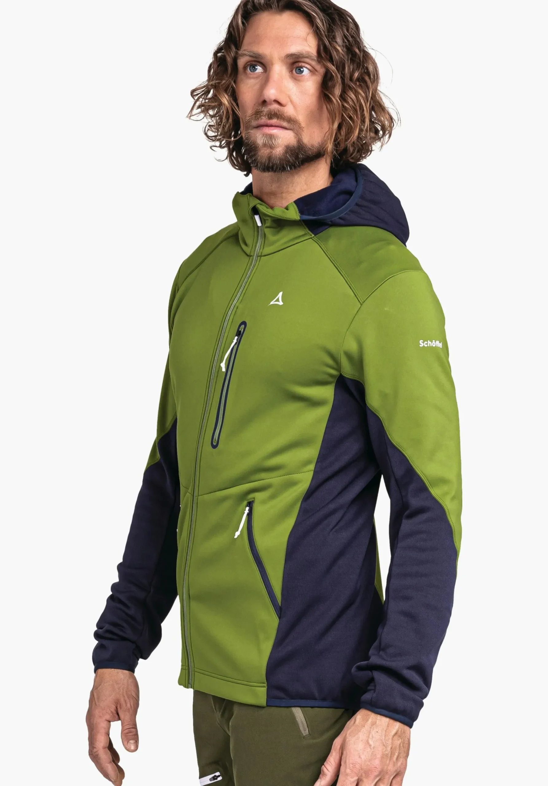 MEN SCHÖFFEL Trek & Hike<Sporty fleece hoody in material mix orange