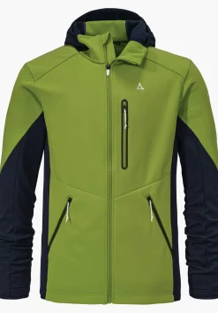 MEN SCHÖFFEL Trek & Hike<Sporty fleece hoody in material mix orange