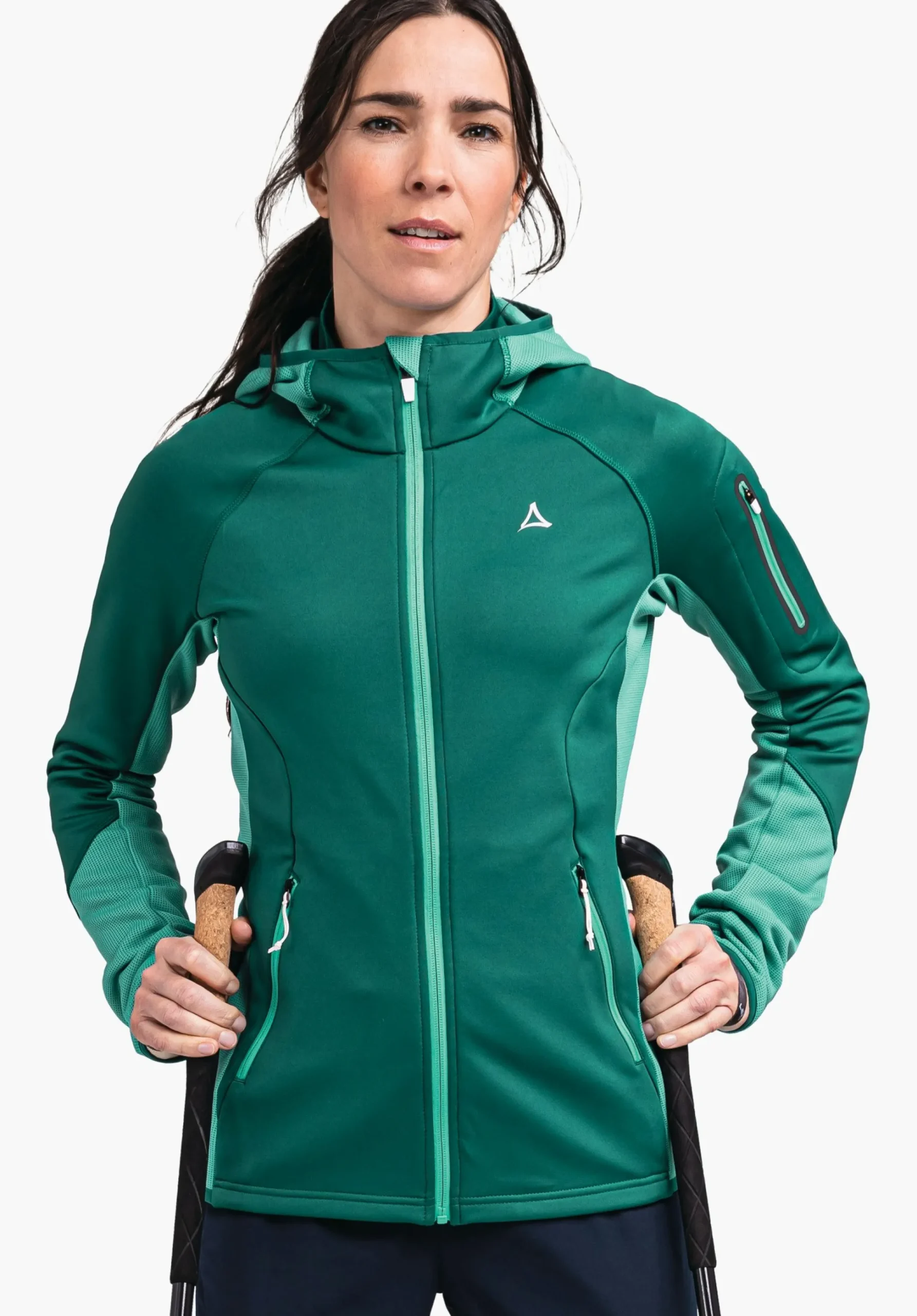 WOMEN SCHÖFFEL Trek & Hike<Sporty fleece hoody in material mix red