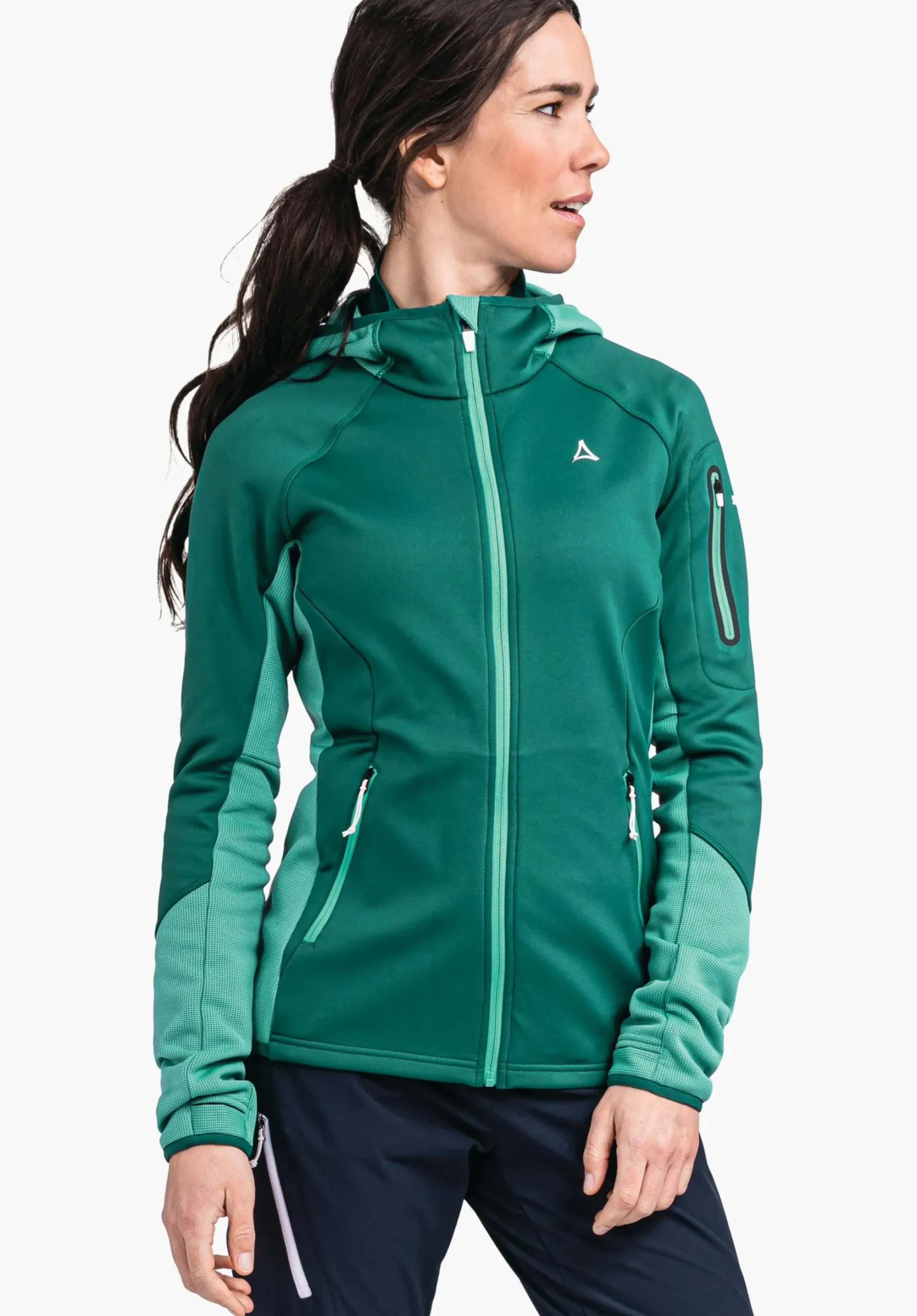 WOMEN SCHÖFFEL Trek & Hike<Sporty fleece hoody in material mix red