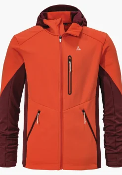 MEN SCHÖFFEL Trek & Hike<Sporty fleece hoody in material mix orange