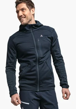 MEN SCHÖFFEL Trek & Hike<Sporty fleece hoody in material mix orange