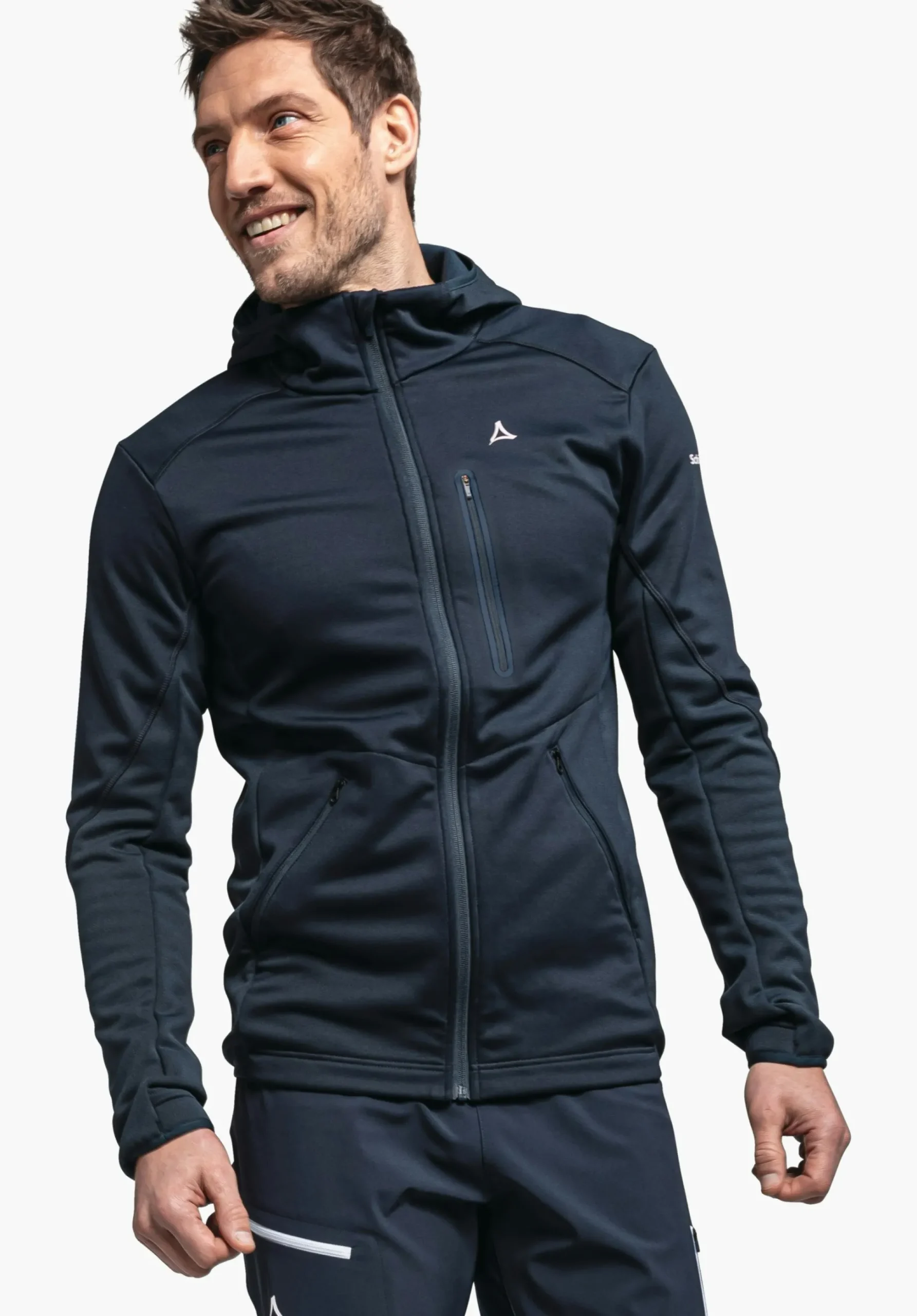 MEN SCHÖFFEL Trek & Hike<Sporty fleece hoody in material mix orange