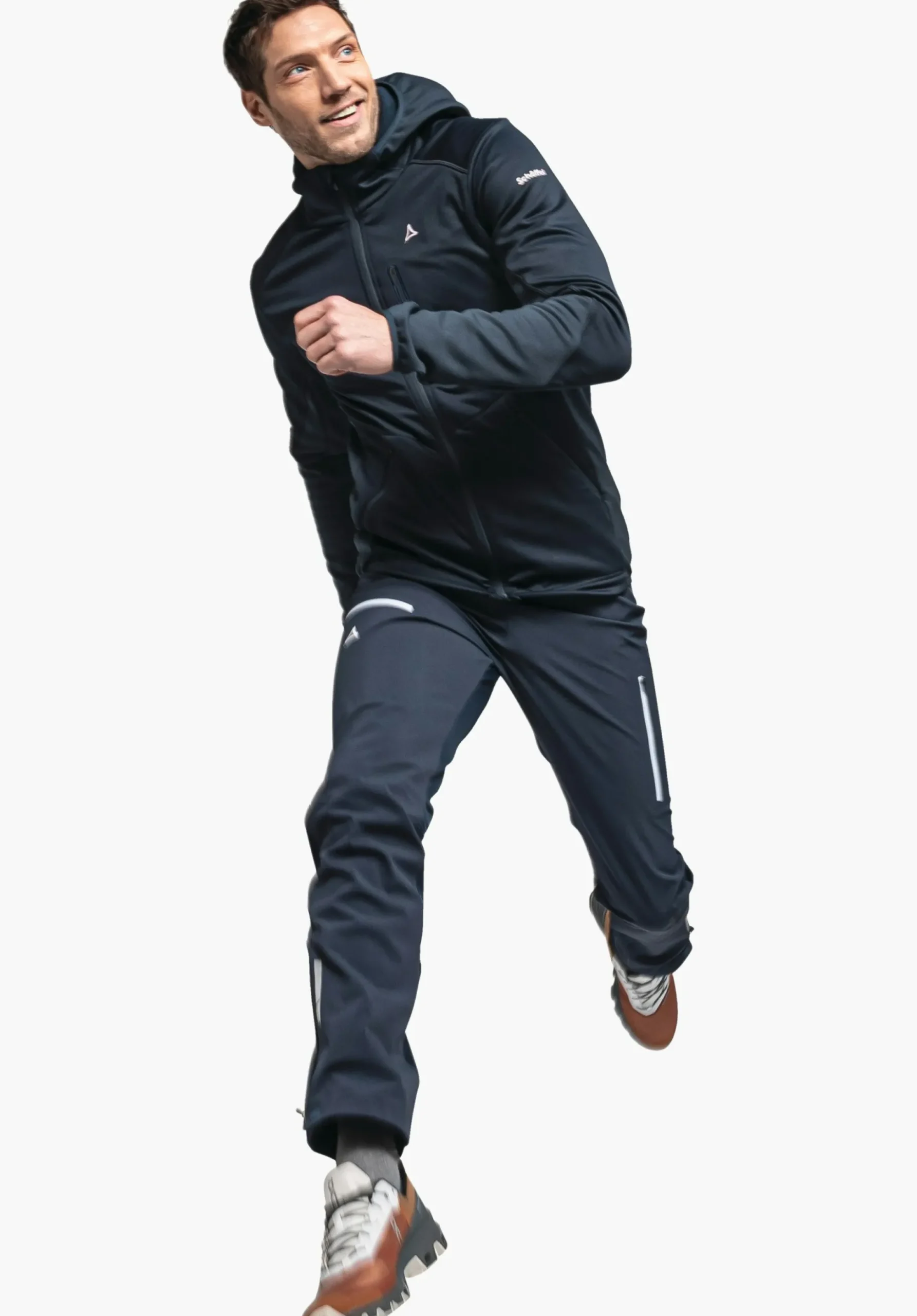 MEN SCHÖFFEL Trek & Hike<Sporty fleece hoody in material mix orange