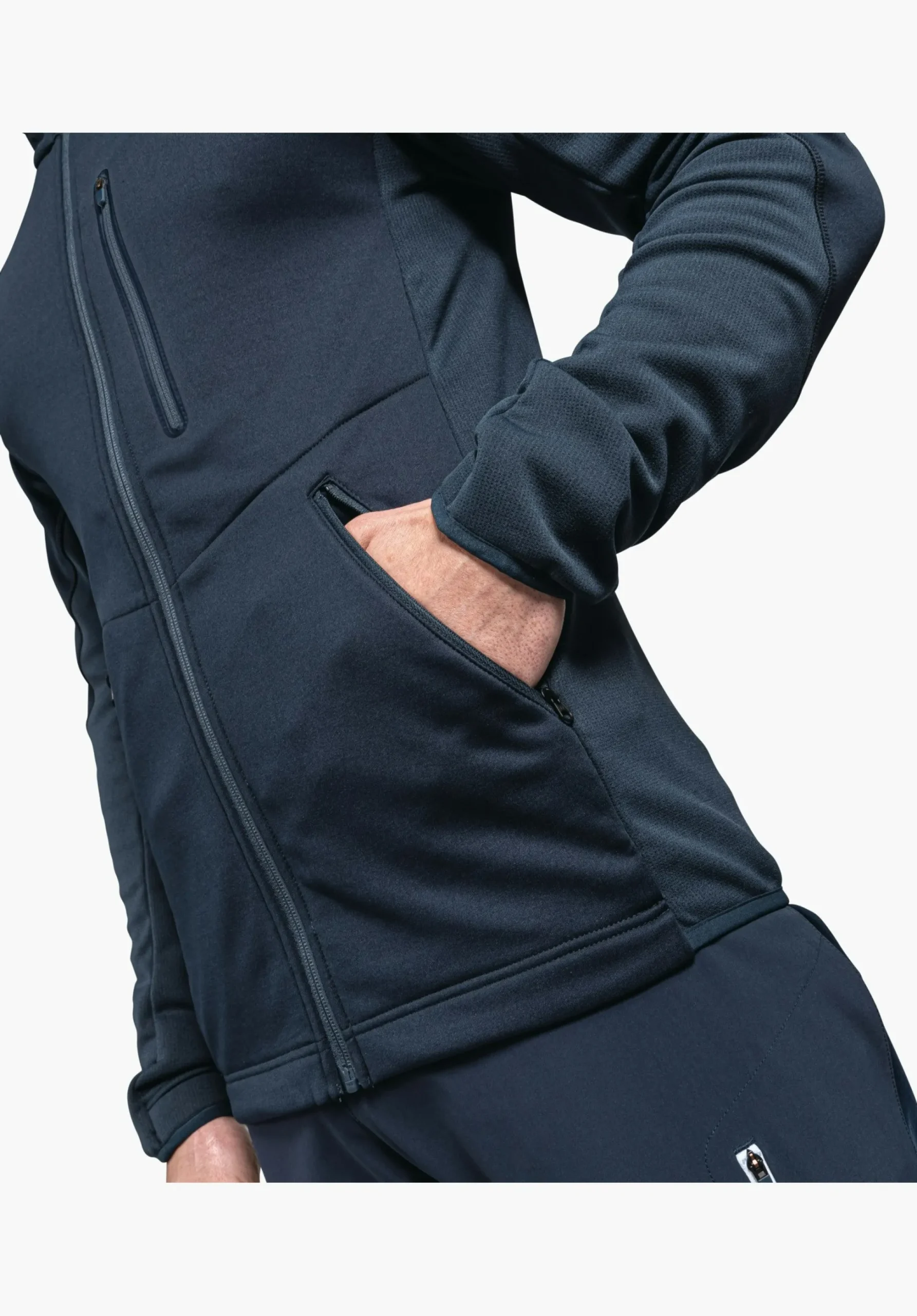 MEN SCHÖFFEL Trek & Hike<Sporty fleece hoody in material mix orange
