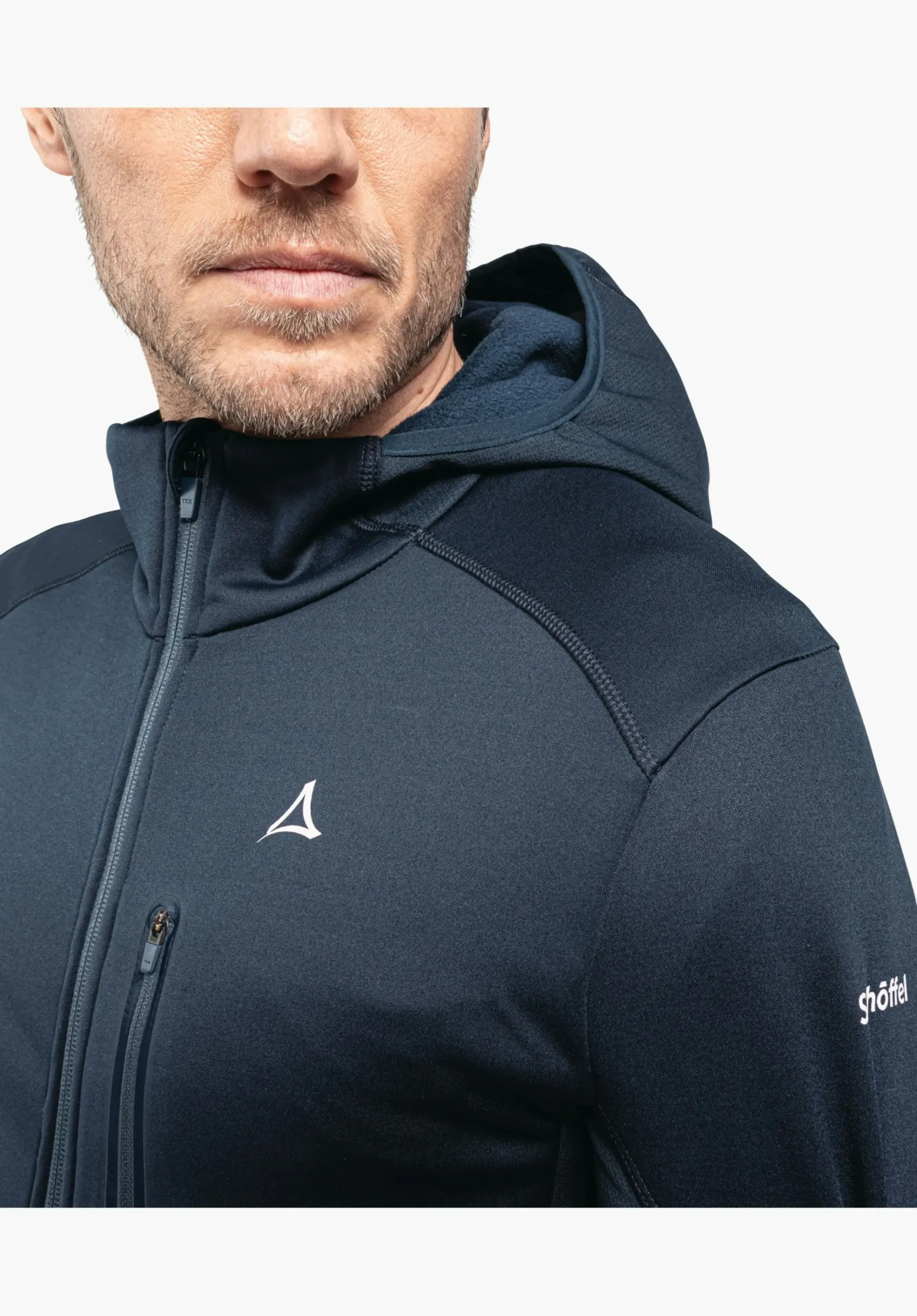 MEN SCHÖFFEL Trek & Hike<Sporty fleece hoody in material mix orange