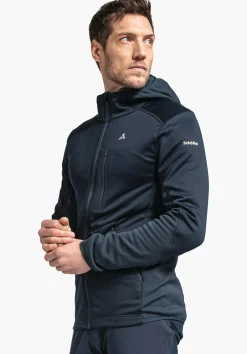 MEN SCHÖFFEL Trek & Hike<Sporty fleece hoody in material mix orange