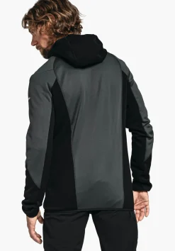 MEN SCHÖFFEL Trek & Hike<Sporty fleece hoody in material mix orange