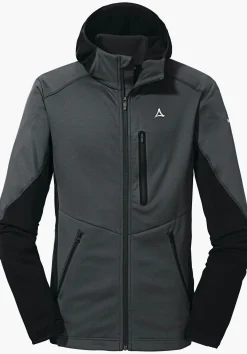 MEN SCHÖFFEL Trek & Hike<Sporty fleece hoody in material mix orange