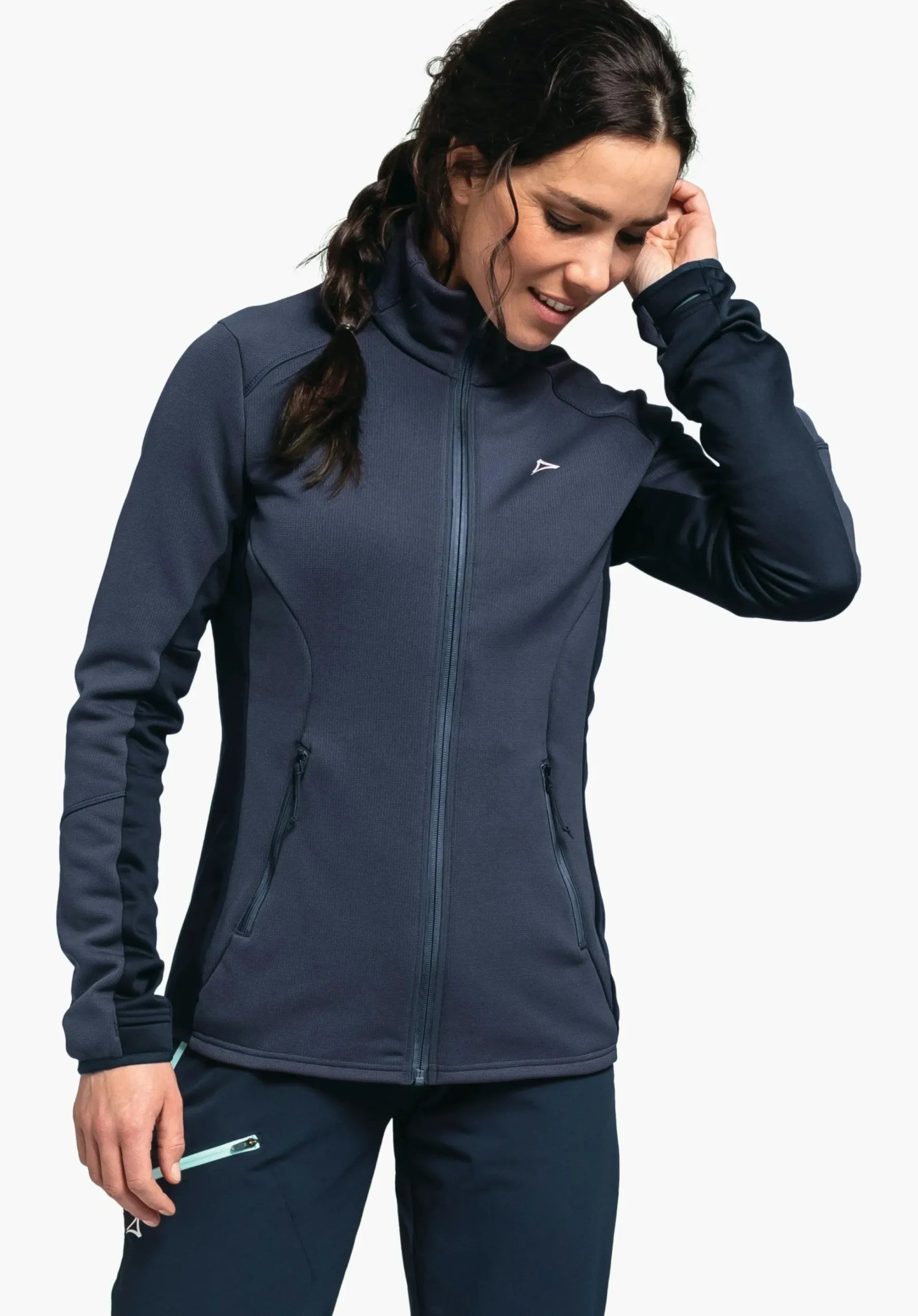 WOMEN SCHÖFFEL Trek & Hike<Sporty fleece jacket in material mix blue