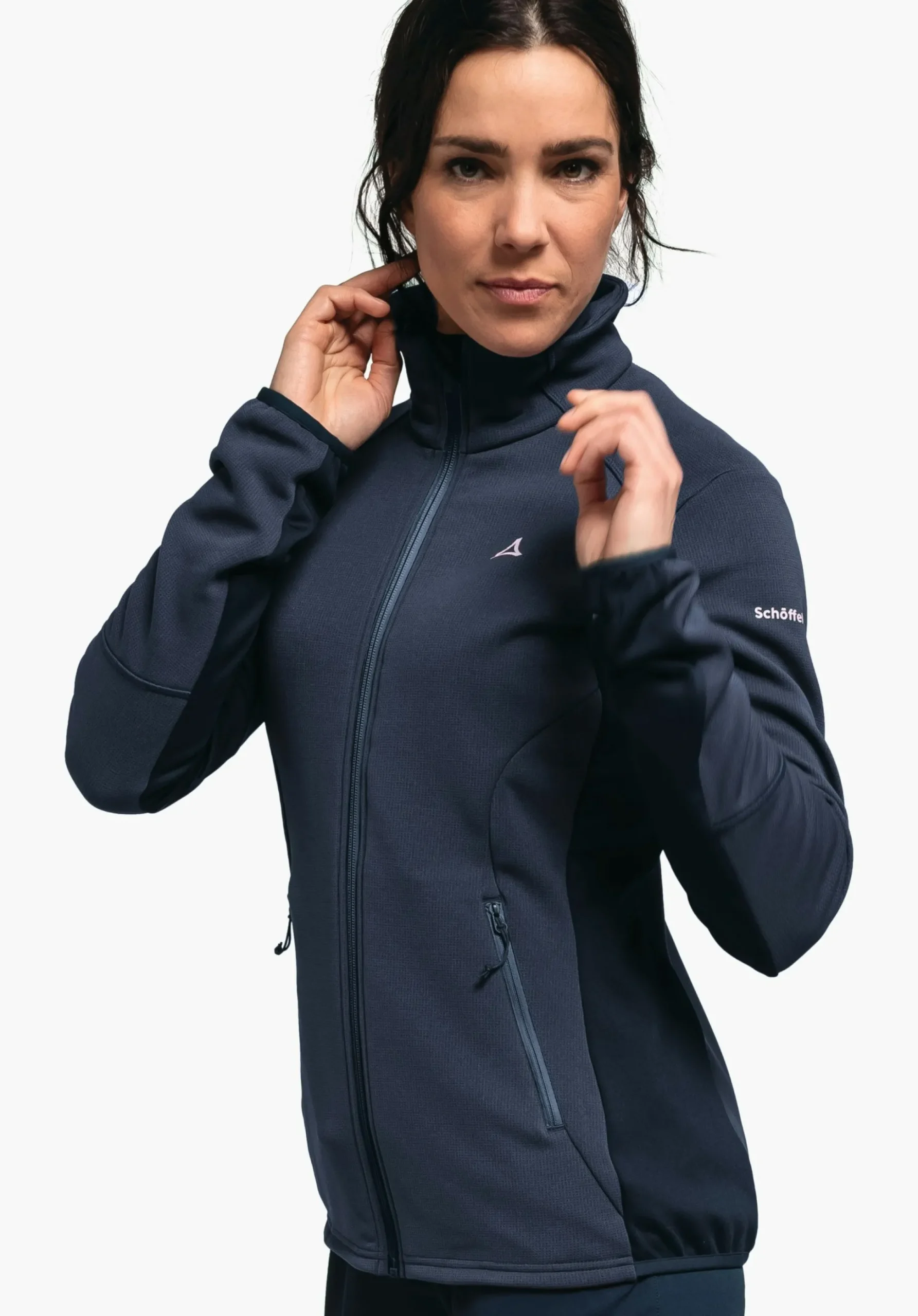 WOMEN SCHÖFFEL Trek & Hike<Sporty fleece jacket in material mix blue