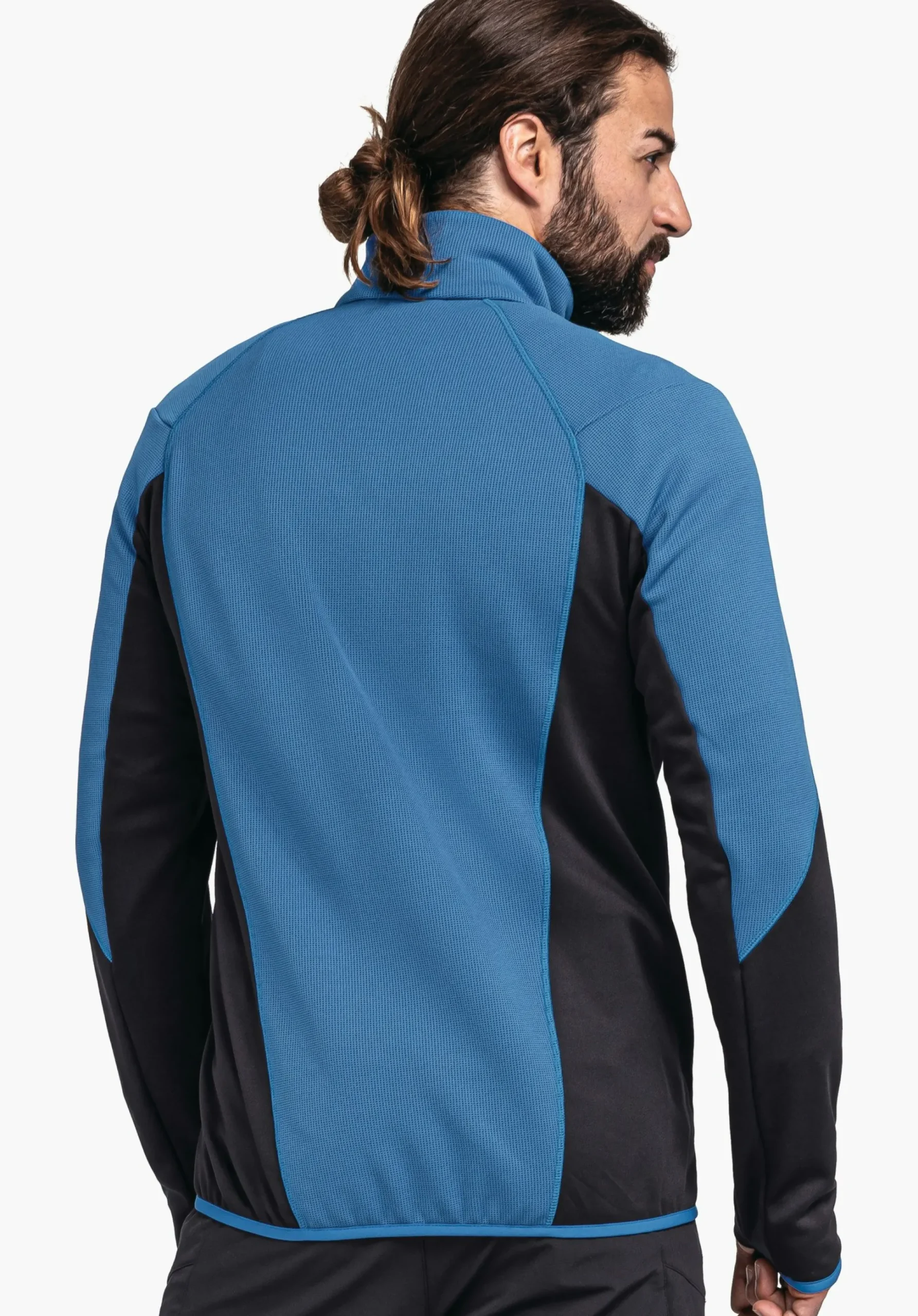 MEN SCHÖFFEL Trek & Hike<Sporty fleece jacket in material mix blue