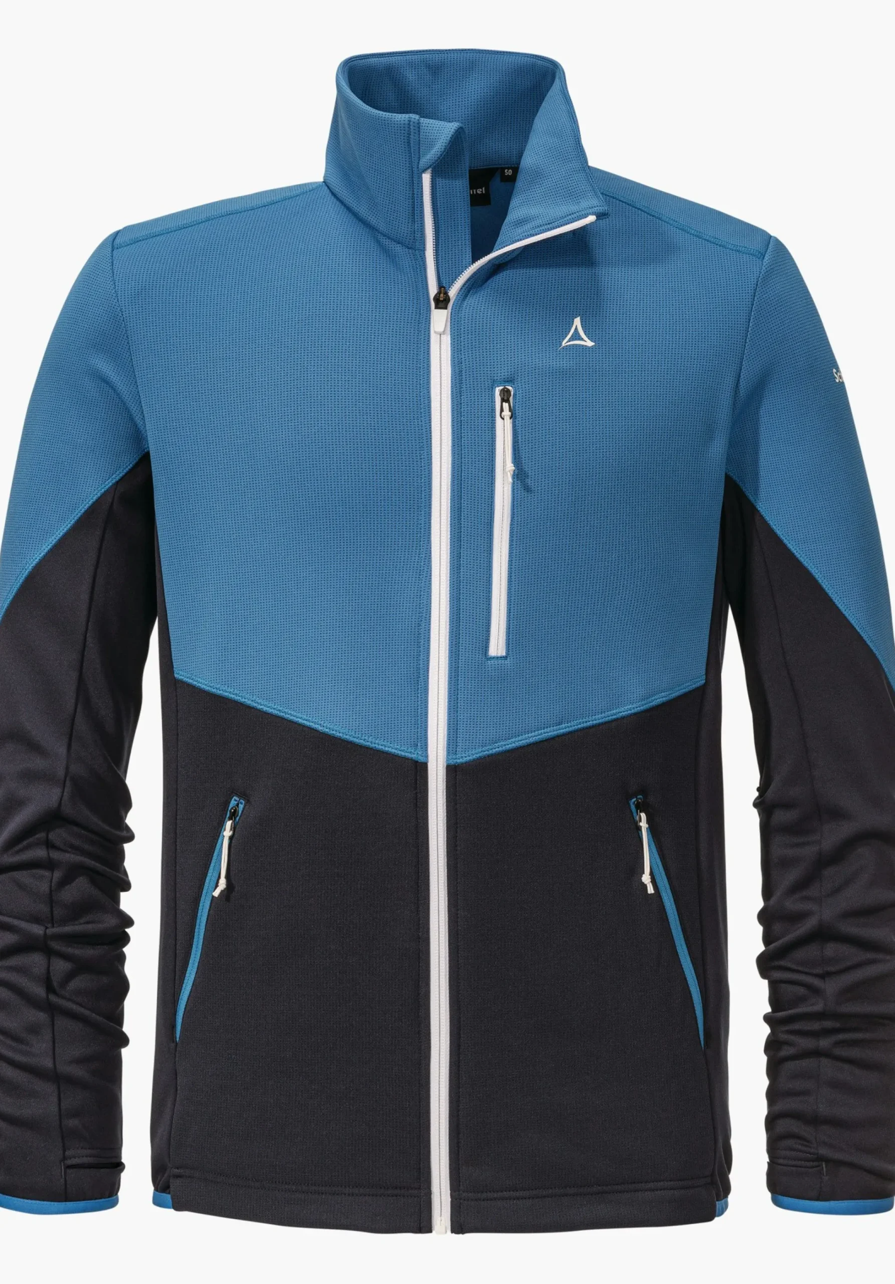 MEN SCHÖFFEL Trek & Hike<Sporty fleece jacket in material mix blue