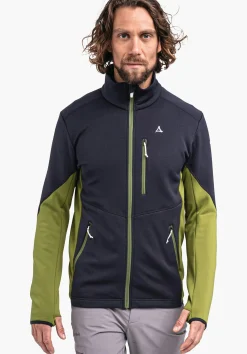 MEN SCHÖFFEL Trek & Hike<Sporty fleece jacket in material mix blue