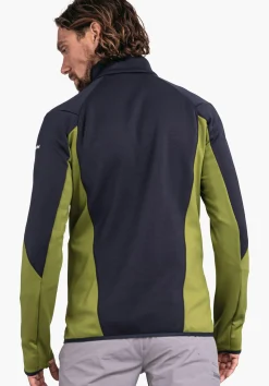 MEN SCHÖFFEL Trek & Hike<Sporty fleece jacket in material mix blue