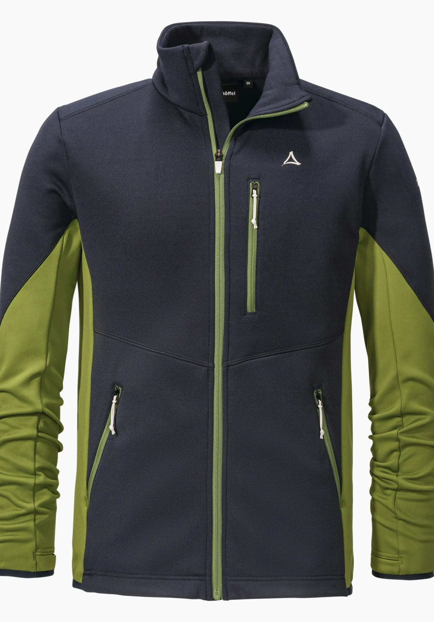 MEN SCHÖFFEL Trek & Hike<Sporty fleece jacket in material mix blue