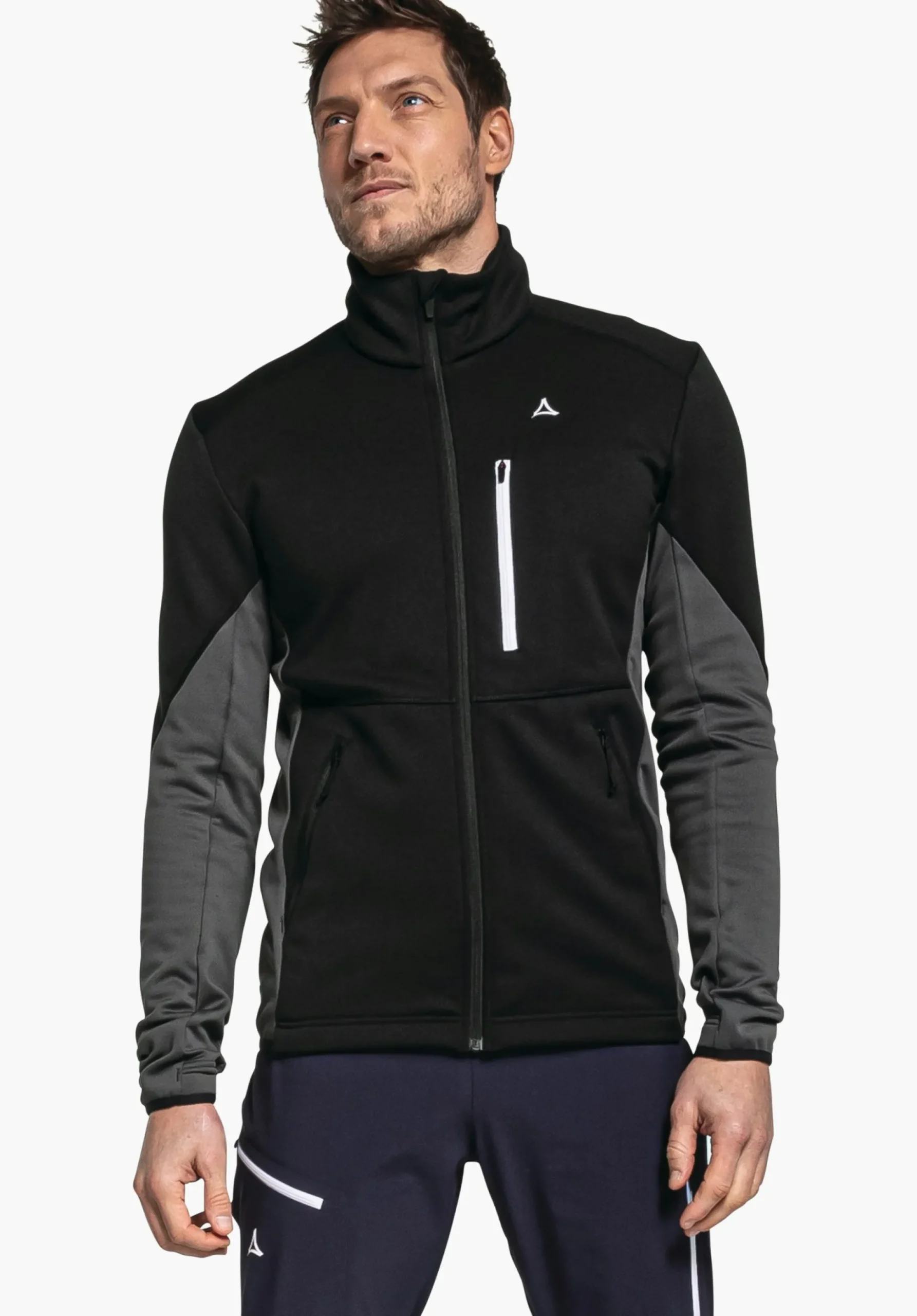 MEN SCHÖFFEL Trek & Hike<Sporty fleece jacket in material mix blue