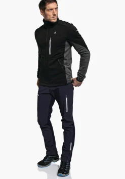 MEN SCHÖFFEL Trek & Hike<Sporty fleece jacket in material mix blue