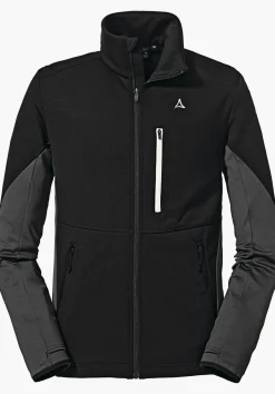 MEN SCHÖFFEL Trek & Hike<Sporty fleece jacket in material mix blue